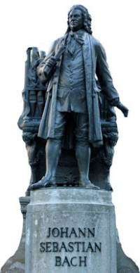 Bach Denkmal vor der Thomaskirche in Leipzig
